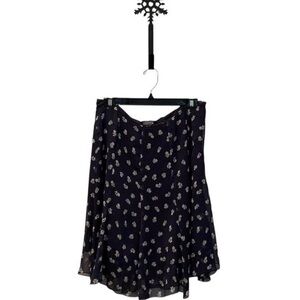 Navy Floral Midi Skirt